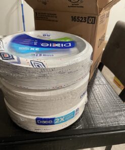 Dixie 10 Inch Paper Plates, Dinner Size Printed Disposable Plate, 204 Count (3 Packs of 68 Plates) White 38 71Xa00YZTgL