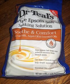 Dr Teal's Pure Epsom Salt, Soothe & Comfort with Oat Milk & Argan Oil, 3lbs (Packaging May Vary) 3 Pound (Pack of 1) 32 71XarjILcL