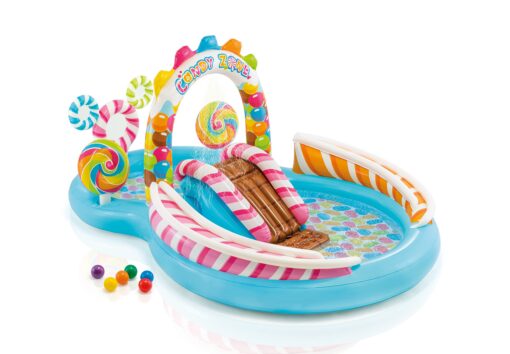 INTEX 57149EP Candy Zone Inflatable Swim Play Center: with Splash Pool and Waterslide – 116" x 75" x 51"