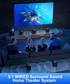 Bobtot Surround Sound Speakers Home Theater Systems - 700 Watts Peak Power 5.1/2.1Wired Stereo Speaker System 5.25" Subwoofer Strong Bass with Bluetooth HDMI ARC Optical Input 12 71XbBOasPBL