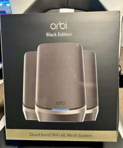 NETGEAR Orbi Quad-Band WiFi 6E Mesh System (RBKE963), Router with 2 Satellite Extenders, 10.8Gbps Speed, Coverage up to 9,000 sq. ft., 200 Devices, 10 Gig Internet Port, AXE11000 802.11ax WiFi 6E | 3-Pack 40 71XbOtNG3kL