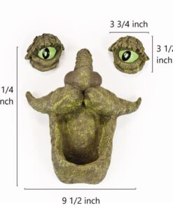 Tree Face Bird Feeder (Hand Painted) Fun Outdoor Decor Includes Glow in The Dark Eyes 20 71XbisC4bEL