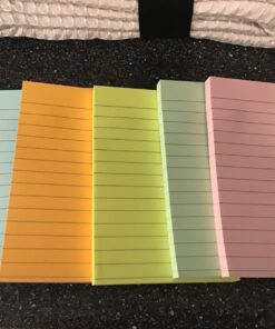 Amazon Basics Lined Sticky Notes, 4 x 6-Inch, Assorted Colors, 5-Pack 35 71XcJCrvgcL
