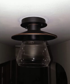 Globe Electric 64846 1-Light Semi-Flush Mount Ceiling Light, Oil Rubbed Bronze, Clear Glass Shade, Ceiling Light Fixture, Bedroom Lights for Ceiling, Dining Light Fixture, Bulb Not Included Oil-Rubbed Bronze 72 71XcUo4QyzL