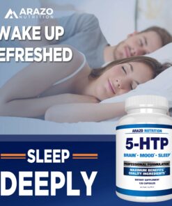 Arazo Nutrition 5-HTP 200 MG Plus Calcium for Mood, Sleep – Supports Calm and Relaxed Mood – 99% High Purity – 120 Capsules 22 71XddpckTeL