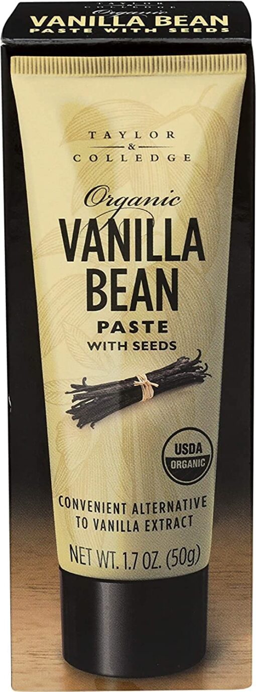 Taylor & Colledge Organic Vanilla Bean Paste with Seeds, 1.7oz Tube 1.7 Ounce (Pack of 1)