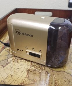OfficeGoods Electric Pencil Sharpener - Battery or Cord Powered Portable Sharpener - Perfectly Sharpens Colored Pencils, Drafting Pencils for Artists, Office, School & Home - Gold 32 71XeCfC3UIL