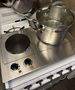 CUSIMAX 1800W Double Hot Plate, Stainless Steel Silver Countertop Burner Portable Electric Double Burners Electric Cast Iron Hot Plates Cooktop, Easy to Clean, Upgraded Version C180N Double Burner 23 71XeMUNMY3L