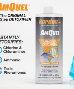 Kordon AMQUEL One-Step Aquarium Water Conditioner - Removes Chlorine & Chloramines Fast, Detoxifies Ammonia, for Freshwater & Saltwater Aquariums, 16-Ounces 9 71XesG4xhbL
