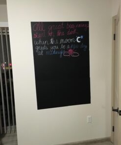 Kassa X-Large Chalkboard Wallpaper - Clear | 1.4ft x 6.5ft Adhesive Paper Roll | Includes 3 Markers & Eraser Cloth | Peel & Stick on a Wall, Table & Desk | Ideal for Use at Home, School, Office & More Black 57 71XgNeavAPL