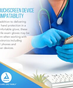 Dynarex Safe-Touch Disposable Nitrile Exam Gloves, Powder-Free, Latex-Free, Touchscreen Friendly & Used by Professionals, Blue, Large, 1 Box of 100 Safe-Touch Disposable Nitrile Exam Gloves 100 Count (Pack of 1) 10 71XhudHsyIL