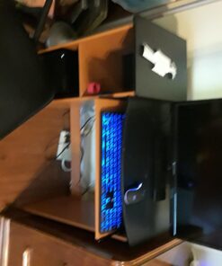 Furinno Econ Multipurpose Computer Writing Desk, Light Cherry/Black With Storage 29 71XicbNCcnL