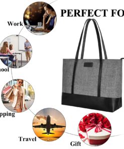Laptop Tote Bag for Women,College Essentials 15.6-17 In Teacher Supplies Laptop Bag,Water Resistant Work Bag College Bag A-15.6 Inch-gray 21 71XigYlOBPL