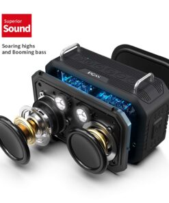 DOSS Bluetooth Speaker, Traveler Wireless Bluetooth Speaker with 20W Stereo Sound and Bold Bass, IPX6 Waterproof, Wireless Pairing, 12H Playtime, 5 Light Modes, Portable Speaker for Outdoor-Black Black 31 71Xim7 JuSL