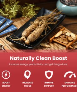 NutraChamps Korean Red Panax Ginseng Capsules | Extra Strength Ginsenosides for Energy, Focus, Performance, Vitality & Immune Support | Korean Red Ginseng Root Extract Powder Supplement | Vegan Pills 19 71Xj3TT6ekL