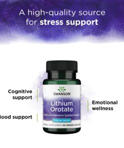 Swanson Lithium Orotate Antioxidant Mood Emotional Wellness Behavior Memory Support Supplement 5 mg 60 Veggie Capsules (Elemental Lithium) 1 9 71Xj8y7Q9kL