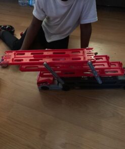 Hot Wheels Playset with Hw MEGA Hauler Toy Truck & 1:64 Scale Car, Stores 50+ Vehicles, Expands to 6 Levels red 41 71Xk9pCu RL 2