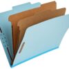 Amazon Basics Classification Folder, 100% Recycled, 2 Dividers, 2" Embedded, Letter, Light Blue, 10 Count per Box 2 Divider 19 71XkAbFZ6XL