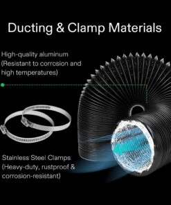 VIVOSUN Grow Tent Ventilation System Kit: 6 Inch 440 CFM Inline Fan with Speed Controller, 6 Inch Carbon Filter and 8 Feet Black Ducting with a Pair of Rope Hanger 12 71XkLPP1YzL