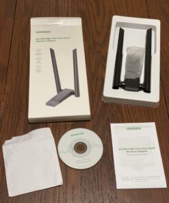 UGREEN USB WiFi Adapter, WiFi Adapter with AC1300 5dBi High Gain Dual Antennas, 5G/2.4G Dual Band, 164ft Wide Range, USB 3.0 WiFi Adapter for Desktop PC Laptop, Support Windows 11/10/8.1/8/7 64 71XmEFBkVzL