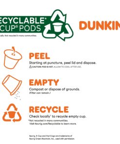 Dunkin' Decaf Medium Roast Coffee, 60 Keurig K-Cup Pods 14 71XmRVZrB6L