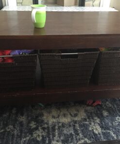 Whitmor Rattique Storage Tote Basket - Java 13W x 15D x 9.63H in. Brown 13W x 15D x 9.63H in. 21 71XmyJWg1wL