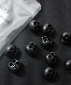 DYZD Plastic Cord Lock End Toggle Double Hole Spring Stopper Fastener Slider Toggles End (Black,10 PCS) Black 40 71Xn4FAUP3L