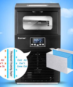 Alternative view of COSTWAY Commercial Ice Machine, 88LBS/24H Automatic Portable Freestanding Ice Cube Maker with Scoop, Auto-Clean Ice Machine for Supermarkets Cafes Bakeries Bars Restaurants Black