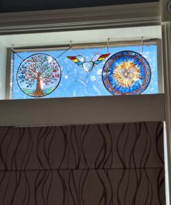 Stained Glass Panel - The Holy Spirit Round Stained Glass Window Hangings - Art Glass Window Treatments 15 71XnGqN0l L