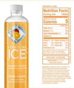 Sparkling Ice, Orange Mango Sparkling Water, Zero Sugar Flavored Water, with Vitamins and Antioxidants, Low Calorie Beverage, 17 fl oz Bottles (Pack of 12) 13 71XnJxn3DL