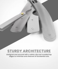 Utopia Care Professional Barber Straight Edge Razor Safety with 100-Pack Derby Blades - 100 Percent Stainless Steel (Silver) Silver 28 71XnNwVHooL
