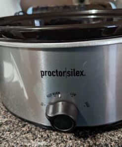 Proctor Silex Double Dish Slow Cooker with 6qt Crock and Dual 2.5qt Nonstick Insert to Cook Two Meals at Once, Dishwasher Safe Pot & Lid, Silver (33563) 35 71XoItsFMJL