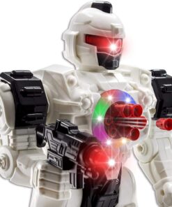 WolVolk 10 Channel Remote Control Robot Police Toy with Flashing Lights and Sounds, Great Action Toy for Boys 26 71XoY0ei6kL