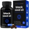 Organic Black Seed Oil Capsules | 120 Vegan Softgel Black Cumin Seed Oil Capsules | 1400mg Per Serving Virgin Cold Pressed Nigella Sativa Oil Pills with Thymoquinone & Vitamin E, Rich in Omega 3 6 9