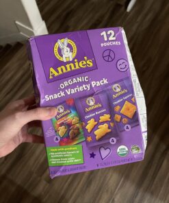 Annie's Homegrown Variety Organic Variety Pack, Cheddar Bunnies, Bunny Grahams & Cheddar Squares, 12 Pouches Crackers & Graham snacks 12 Piece Assortment 42 71XowVURh3L