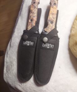 Mossy Oak Fixed Blade Hunting Knife Set - 2 Piece, Full Tang Handle Straight Edge and Gut Hook Blades Game Processing Knife, Sheath Included 38 71XpWFRd3JL