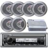 New Kenwood Outdoor Waterproof ATV Bike Yacht USB AUX Radio Bluetooth, 6x 6.5 Inch Silver Marine Speakers, 400W Marine Amp -Outdoor Audio Kit 20 71XpbYvcN3L