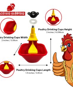 Backyard Barnyard Vertical 4 Pack NO PECK Poultry Waterer Drinking Cup for Chicken Ducks Quail 18 71XpuU 7XCL