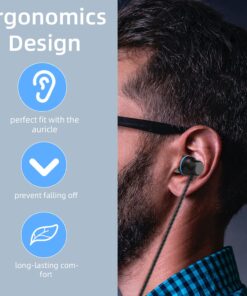 Earbuds Wired with Microphone 5 Pack, in-Ear Headphones with Heavy Bass Stereo, Noise Isolating Wired Earbuds, Ear Buds Compatible with Phone, MP3, Samsung, and Most 3.5mm Jack 2 Black+Red+Rose Gold+Sliver 14 71XqIiSc aL