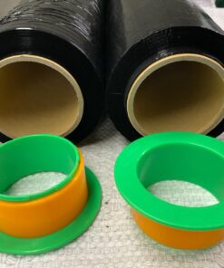 2-Pack Black Stretch Wrap 18" x 1000 Feet 80 Gauge Industrial Strength with Plastic Handle, Plastic Pallet Supplies Durable Self-Adhering for Packing, Moving, Heavy Duty Shrink Film Rolls Black-2-Pack 20 71XrFP7ko L