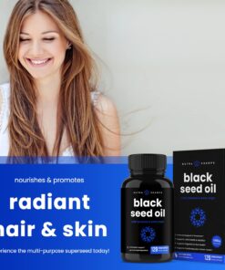 Organic Black Seed Oil Capsules | 120 Vegan Softgel Black Cumin Seed Oil Capsules | 1400mg Per Serving Virgin Cold Pressed Nigella Sativa Oil Pills with Thymoquinone & Vitamin E, Rich in Omega 3 6 9 17 71Xscc5RvsL