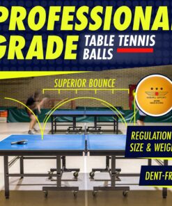 NIBIRU SPORT Ping Pong Paddles Set - Professional Table Tennis Rackets and Balls, Retractable Net with Posts and Storage Case - Pingpong Paddle and Game Table Accessories 2 Paddles+4 Balls+Net 13 71XscoDpDML