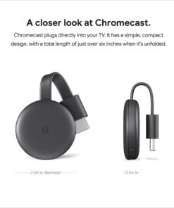 Google Chromecast - Streaming Device with HDMI Cable - Stream Shows, Music, Photos, and Sports from Your Phone to Your TV Black 36 71XsqG6wbdL