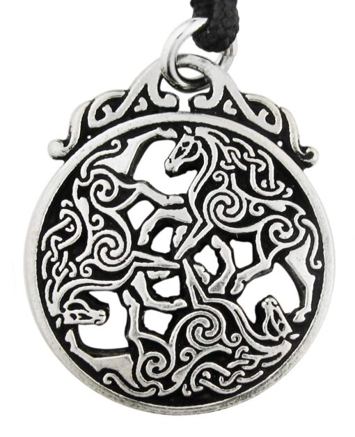 Pewter Celtic Knot Horse Triskele Pendant