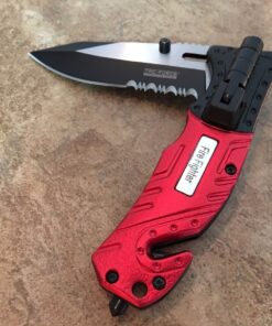 TAC Force Red FIRE Fighter Spring Assisted Open LED Tactical Rescue Pocket Knife 11 71XtGuHErmL