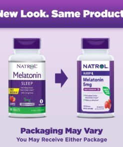 Alternative view of Natrol Melatonin 5mg, Strawberry-Flavored Dietary Supplement for Restful Sleep, 90 Fast-Dissolve Tablets, 90 Day Supply