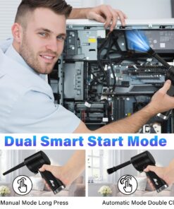 Compressed Air Duster, 8000mAh Electric Air Duster, Portable Air Blower,Cordless Air Duster, Brushless Motor, Replaces Compressed Air Cans for Computer Keyboard Electronics Cleaning 34 71XtmAejskL