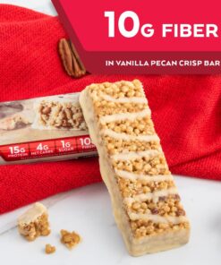 Atkins Vanilla Pecan Crisp Protein Meal Bar, High Fiber, 1g Sugar, 4g Net Carb Meal Replacement, Keto Friendly, 5 Count 15 71XuBlAdOjL