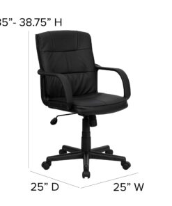 Flash Furniture Rider Mid-Back Black LeatherSoft Swivel Task Office Chair with Arms 20 71XuD9Z1TCL