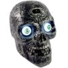 Liberty Imports Sound Activated Skull with Light Up Eyes and Creepy Sounds - Halloween Party Prop Spooky Decoration for Haunted House, Indoor Decor Creepy Skull